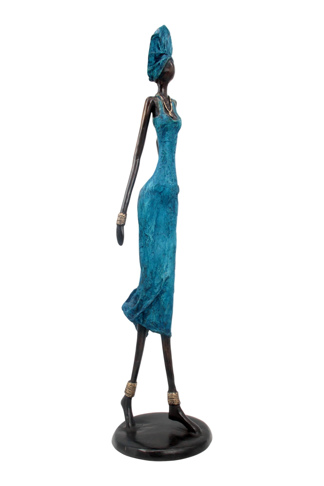 Bronze Issouf 70 cm bleu n°2 