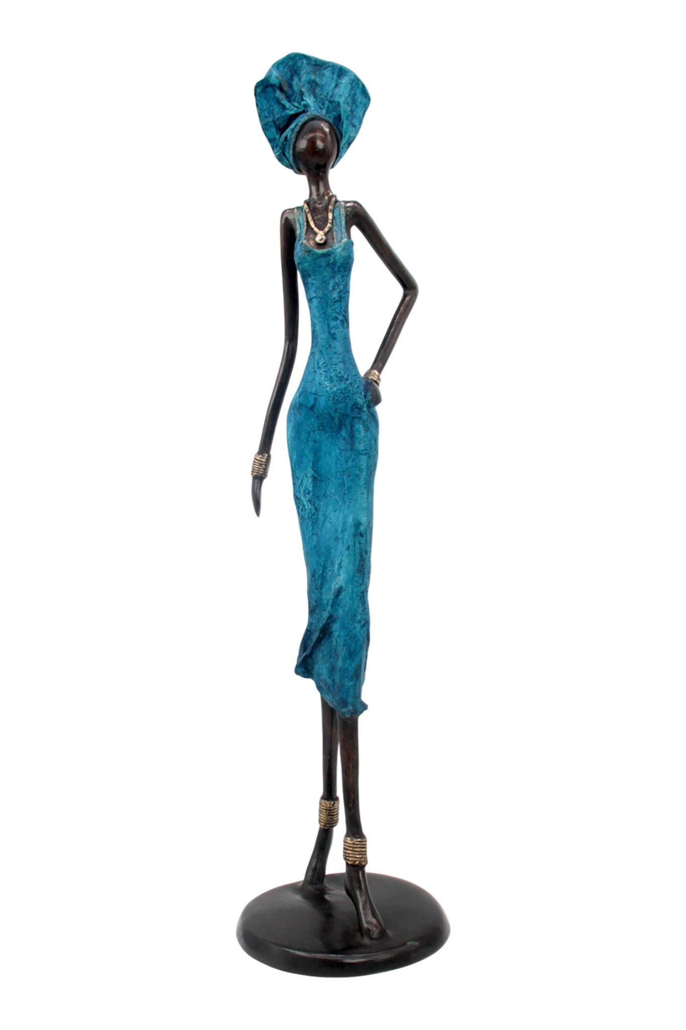 Bronze Issouf 70 cm bleu n°2 