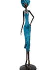Bronze Issouf 70 cm bleu n°2 