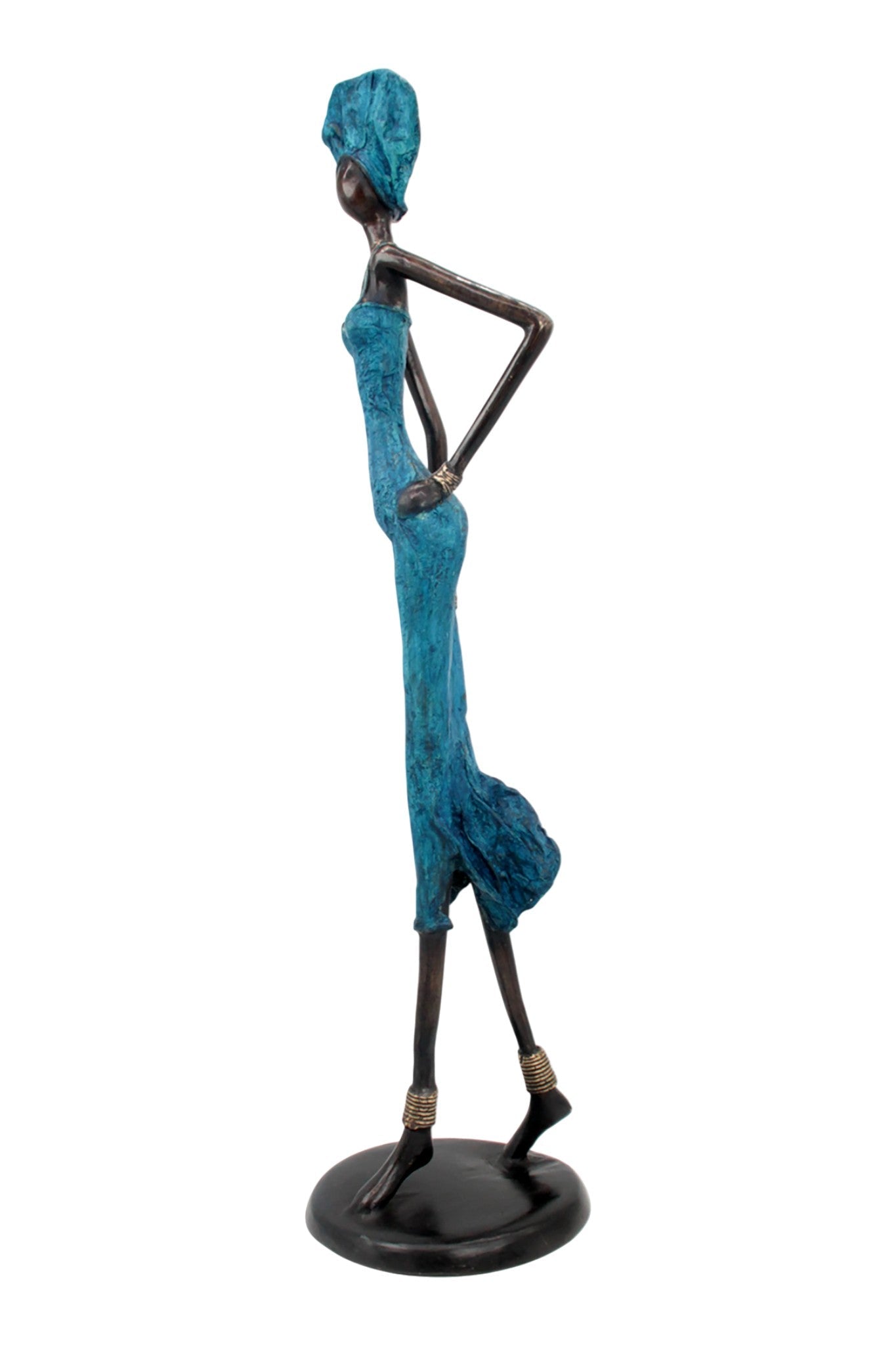 Bronze Issouf 70 cm bleu n°2 