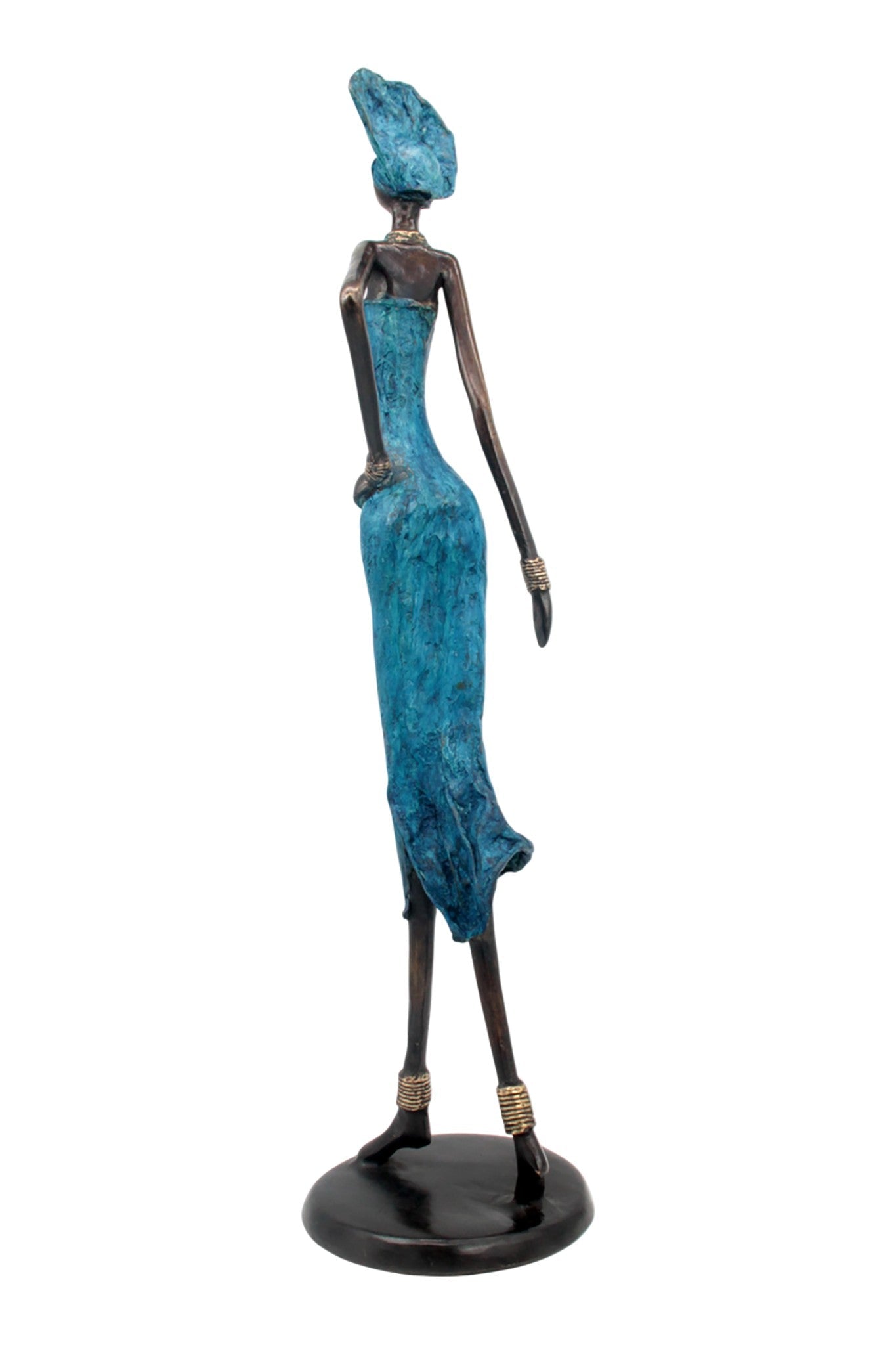 Bronze Issouf 70 cm bleu n°2 