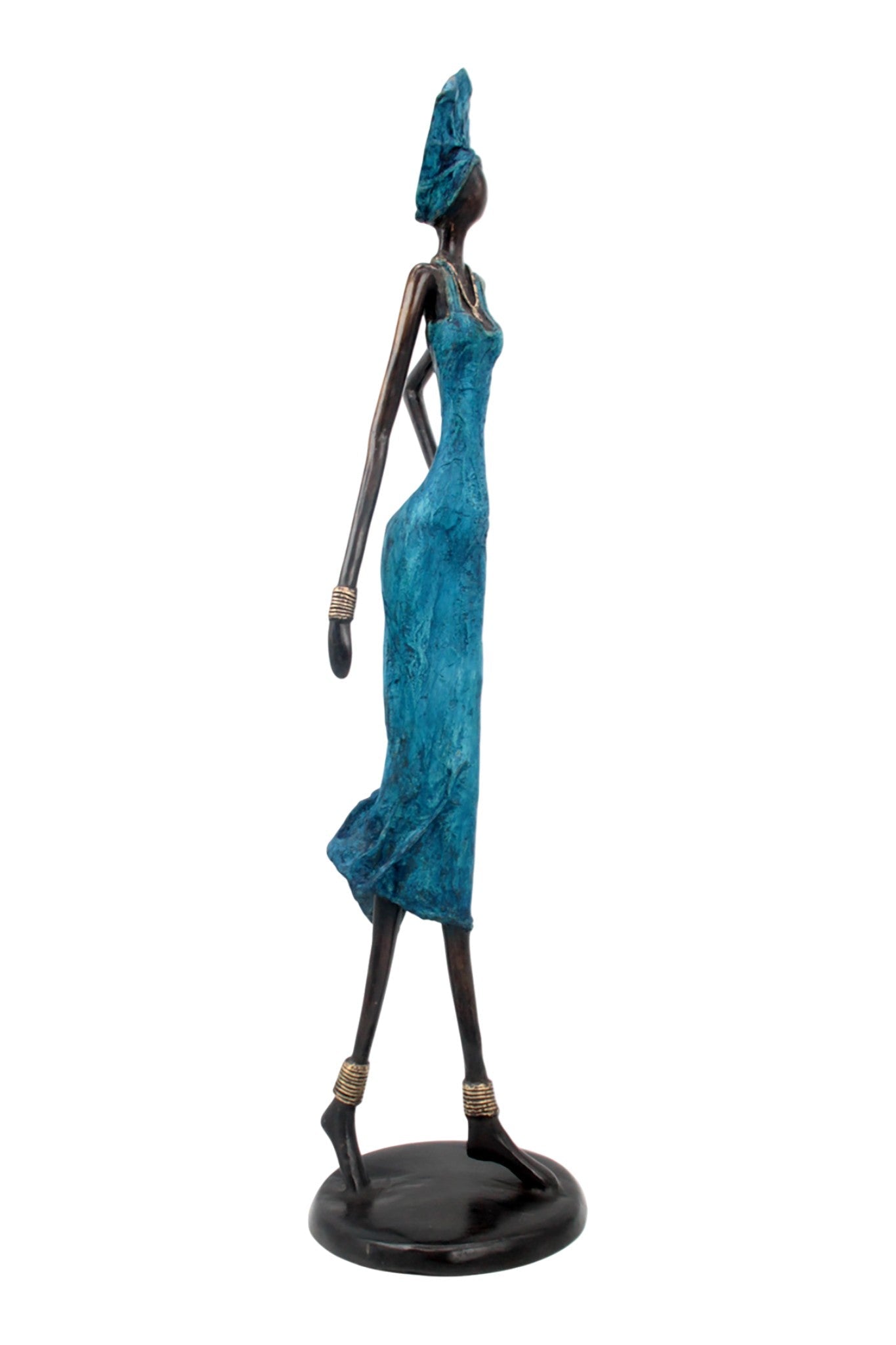 Bronze Issouf 70 cm bleu n°2 