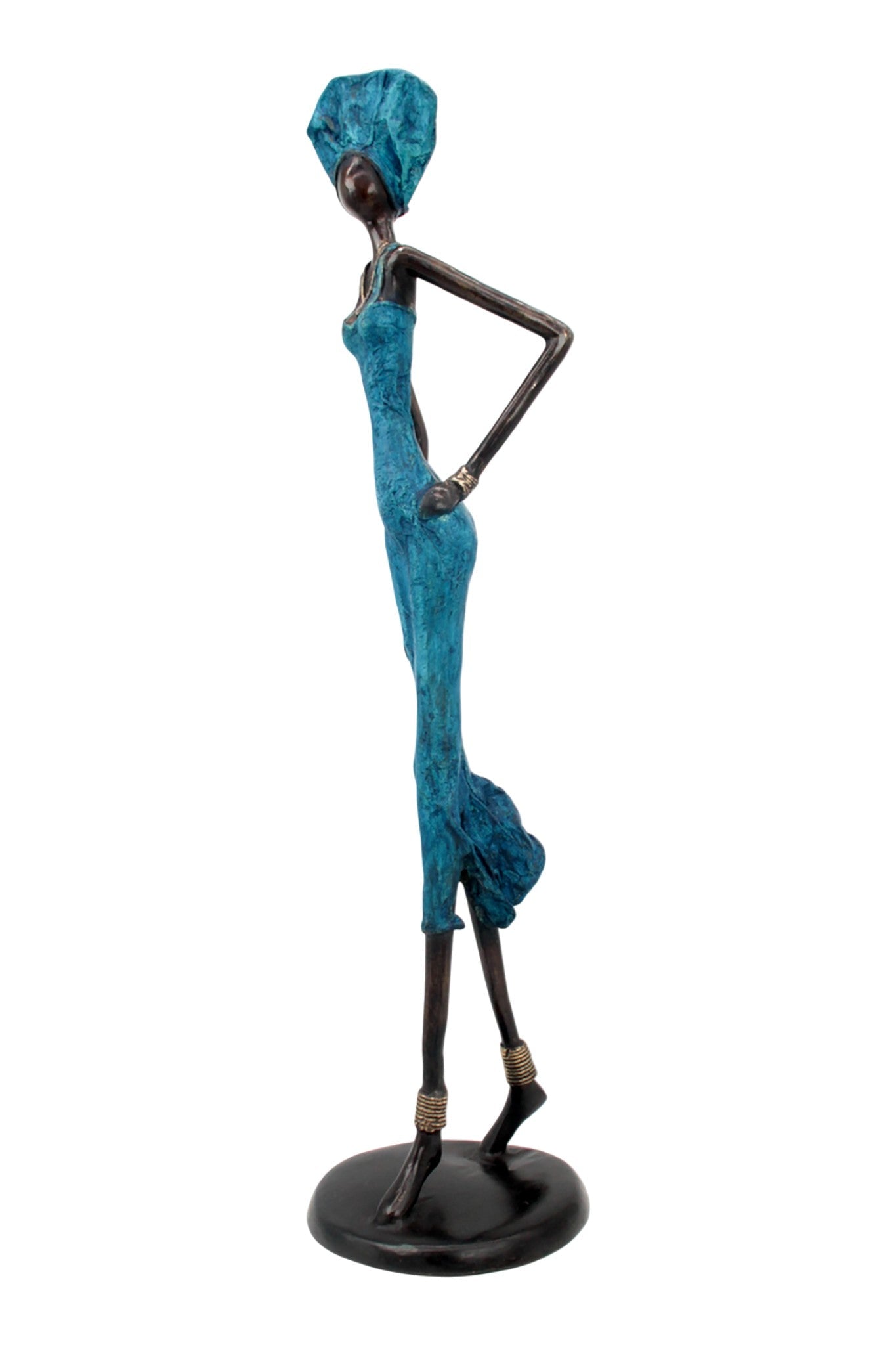 Bronze Issouf 70 cm bleu n°2 