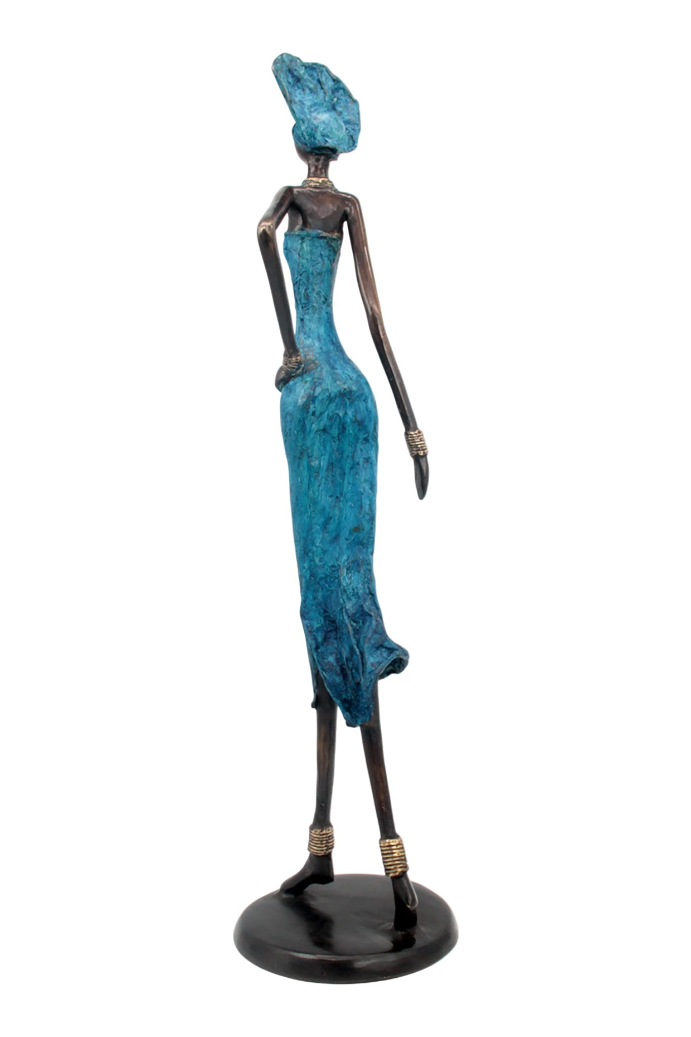 Bronze Issouf 70 cm bleu n°2 
