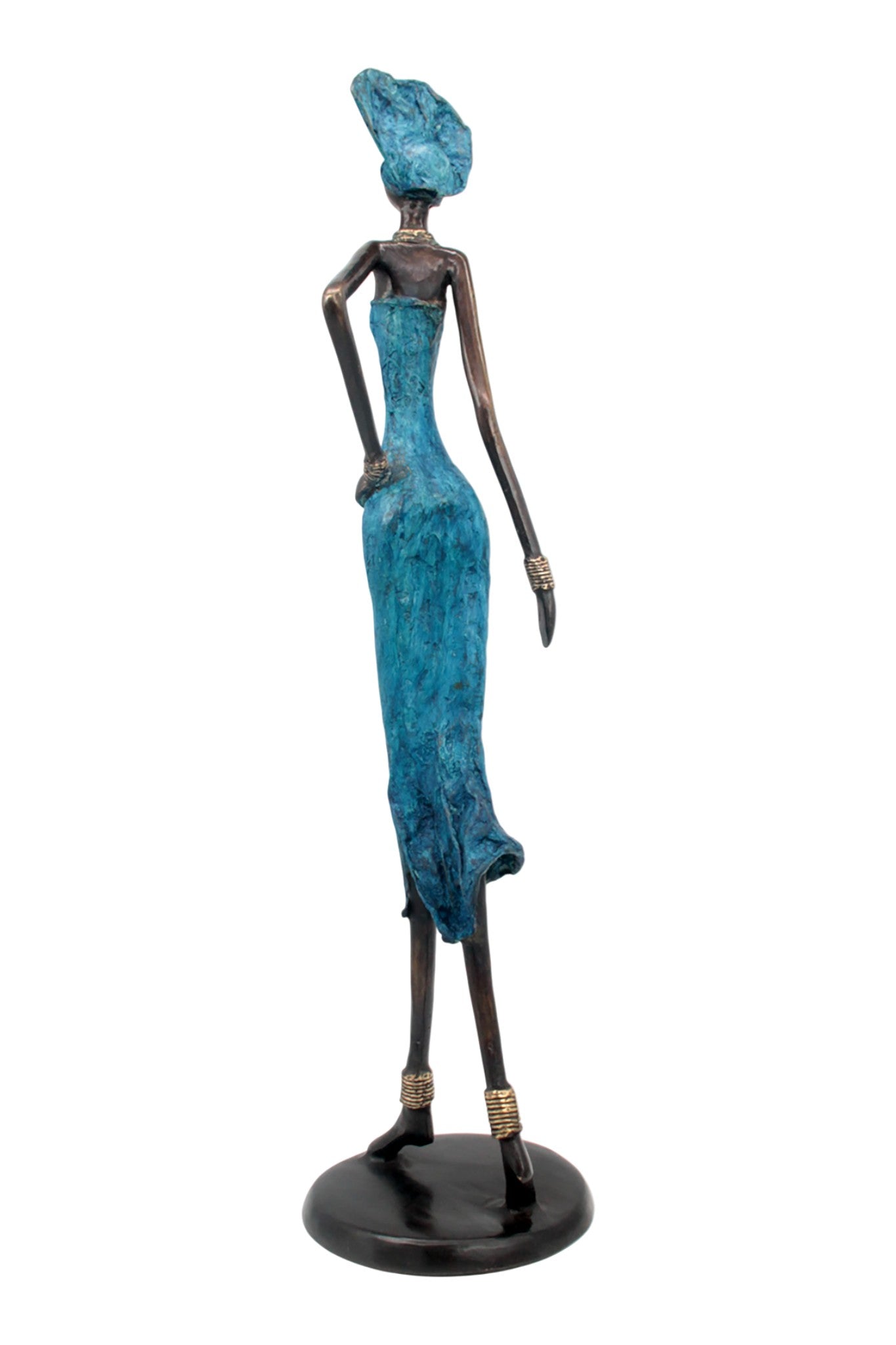 Bronze Issouf 70 cm bleu n°2 