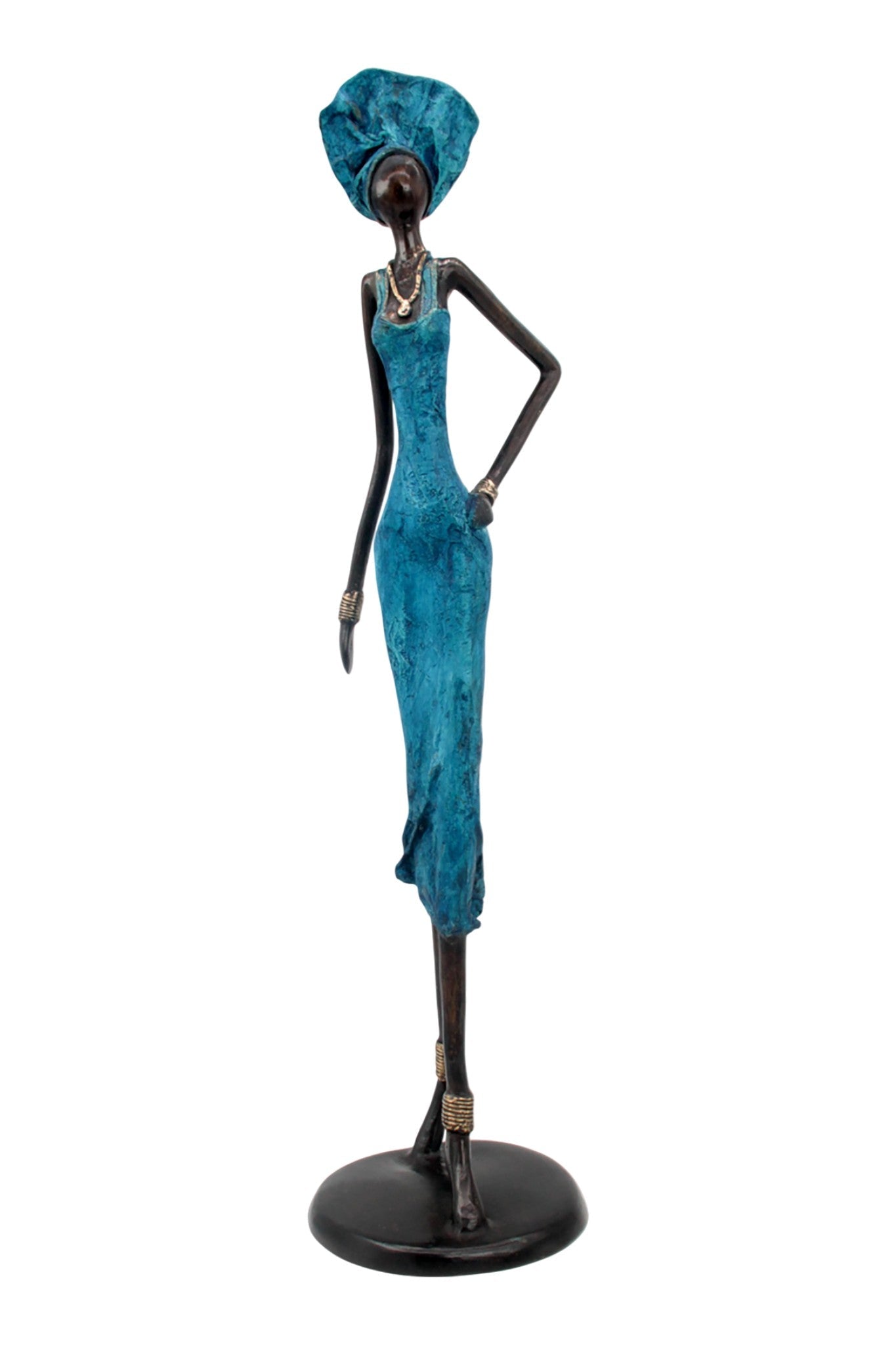 Bronze Issouf 70 cm bleu n°2 