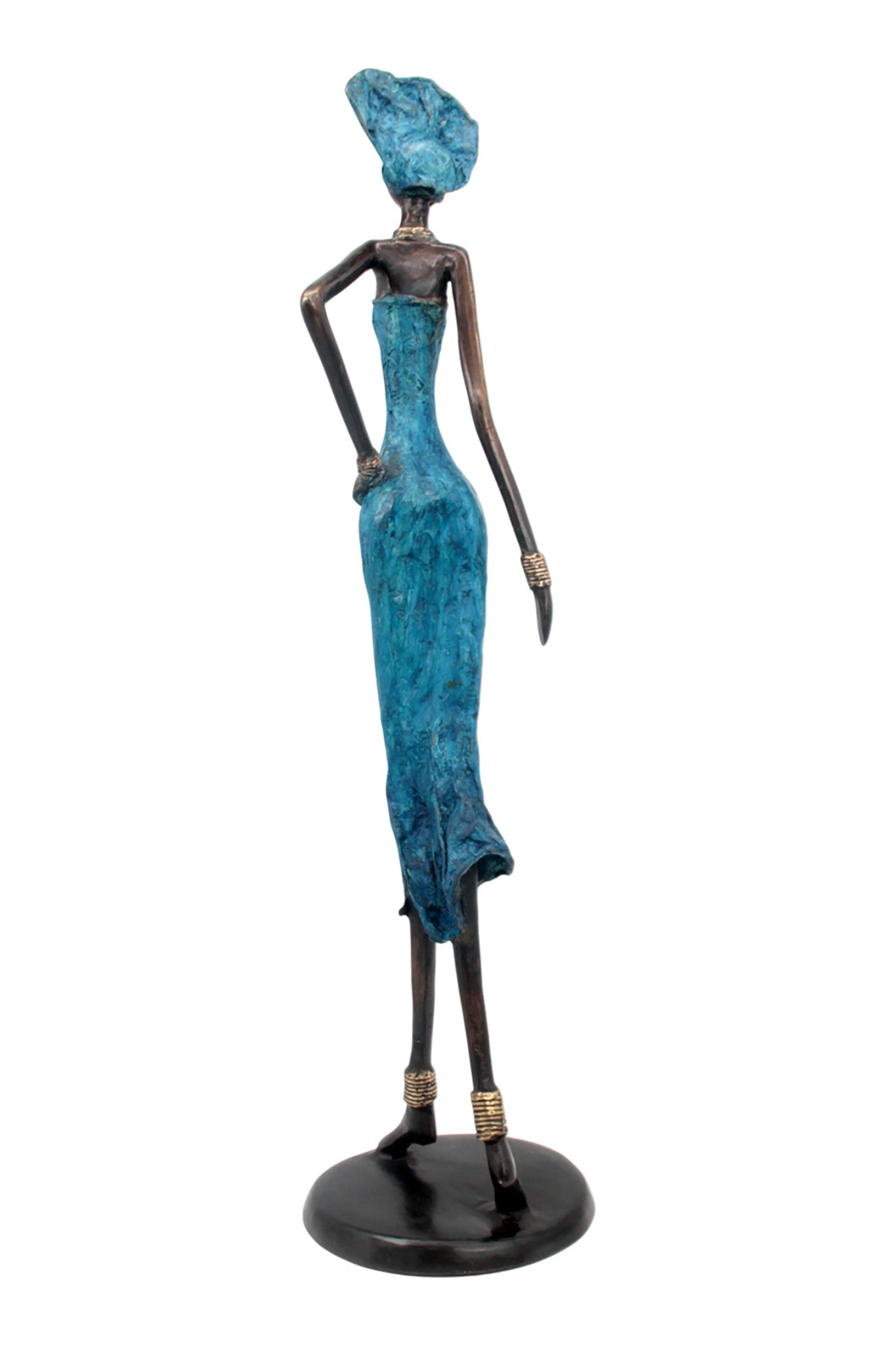 Bronze Issouf 70 cm bleu n°2 