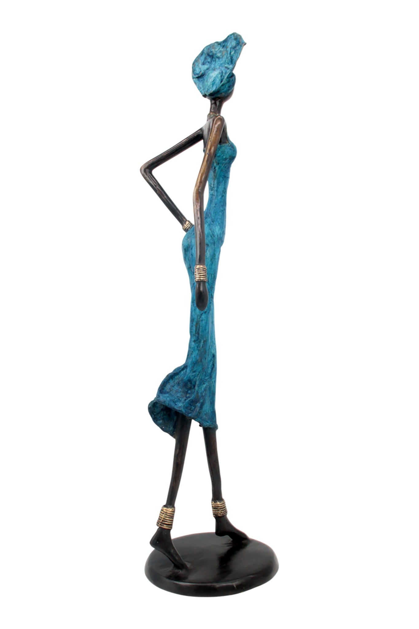 Bronze Issouf 70 cm bleu n°2 