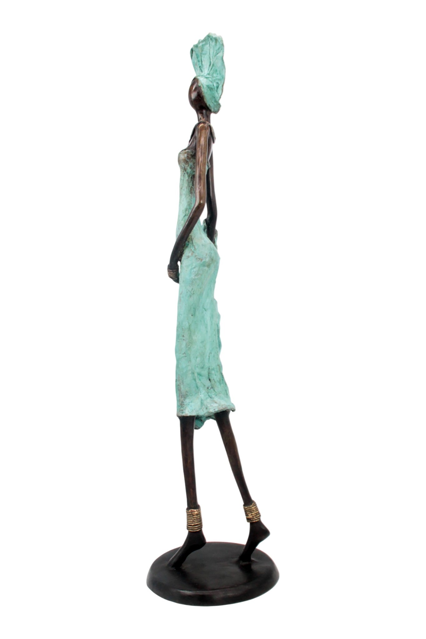 Bronze Issouf 70 cm turquoise n°2 