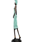 Bronze Issouf 70 cm turquoise n°2 