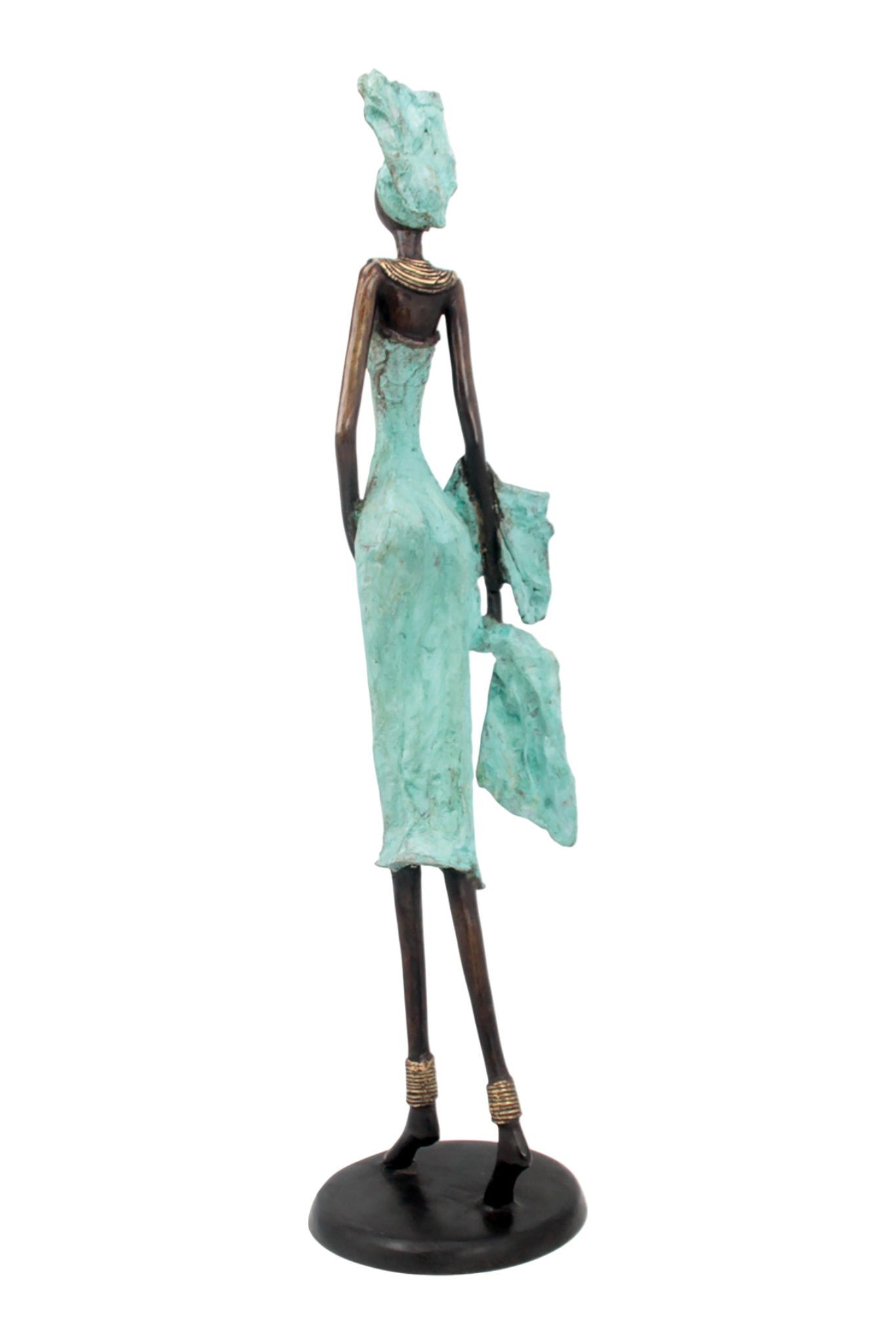 Bronze Issouf 70 cm turquoise n°2 