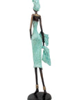 Bronze Issouf 70 cm turquoise n°2 