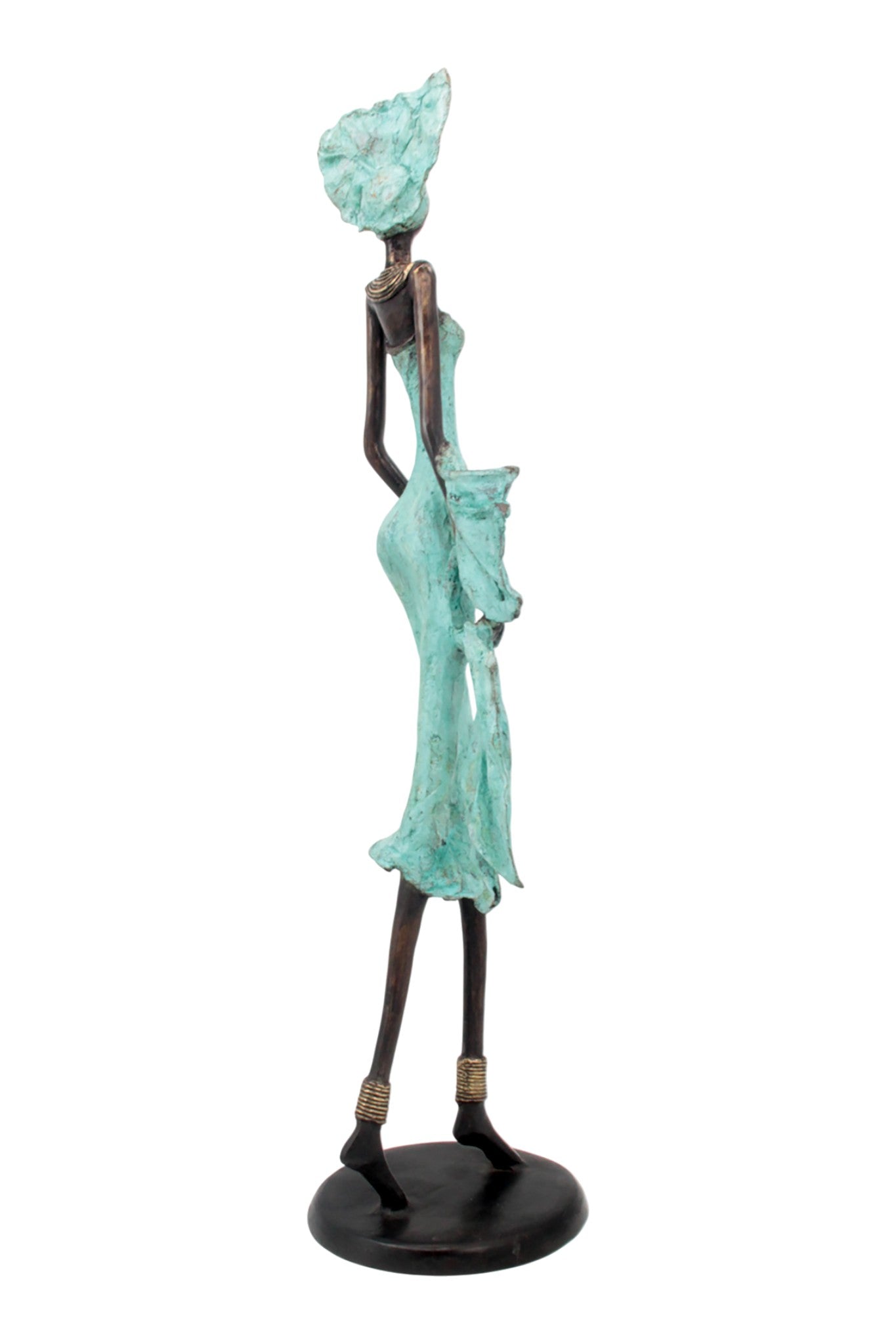 Bronze Issouf 70 cm turquoise n°2 