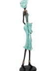Bronze Issouf 70 cm turquoise n°2 