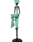 Bronze Issouf 70 cm turquoise n°2 