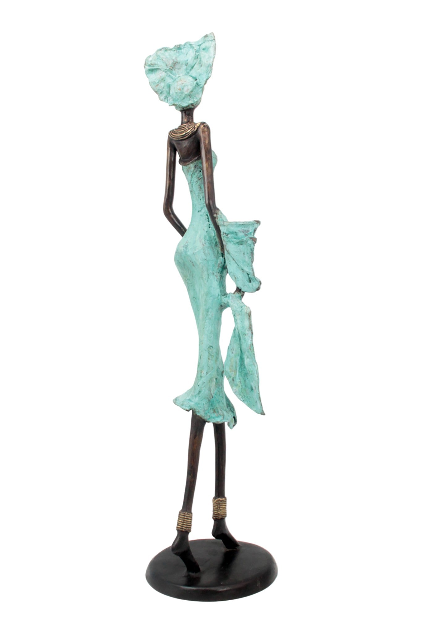 Bronze Issouf 70 cm turquoise n°2 