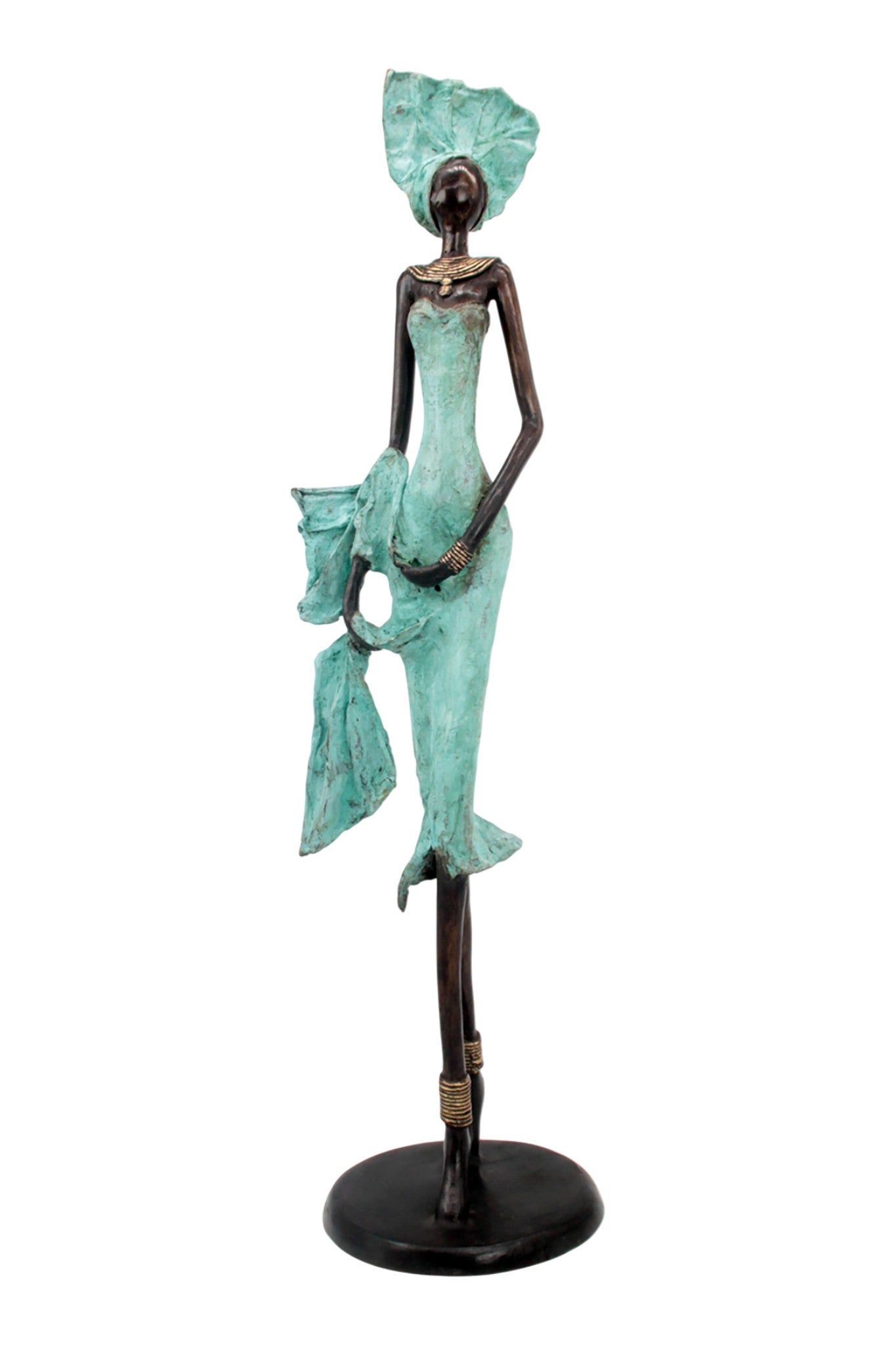 Bronze Issouf 70 cm turquoise n°2 