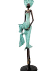 Bronze Issouf 70 cm turquoise n°2 