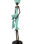 Bronze Issouf 70 cm turquoise n°2 