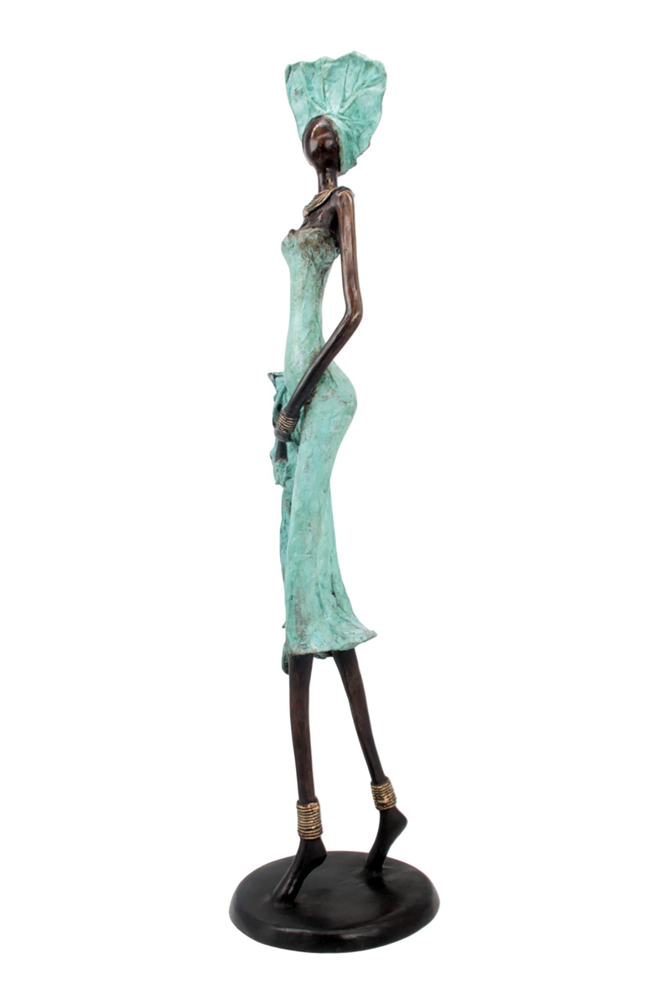 Bronze Issouf 70 cm turquoise n°2 