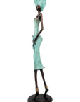 Bronze Issouf 70 cm turquoise n°2 