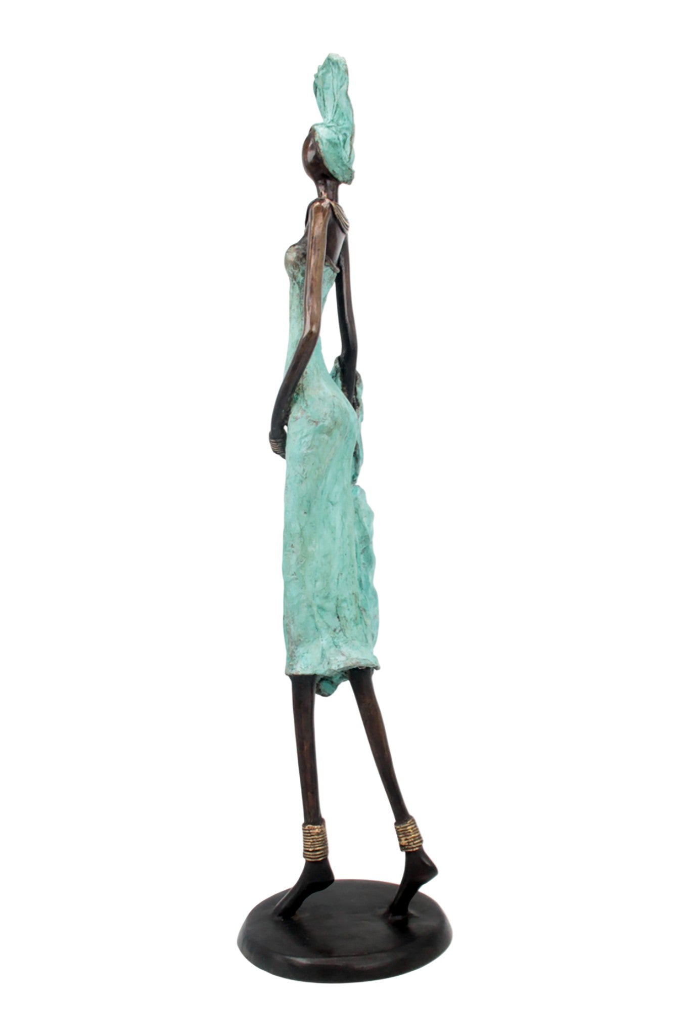 Bronze Issouf 70 cm turquoise n°2 