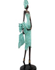 Bronze Issouf 70 cm turquoise n°2 