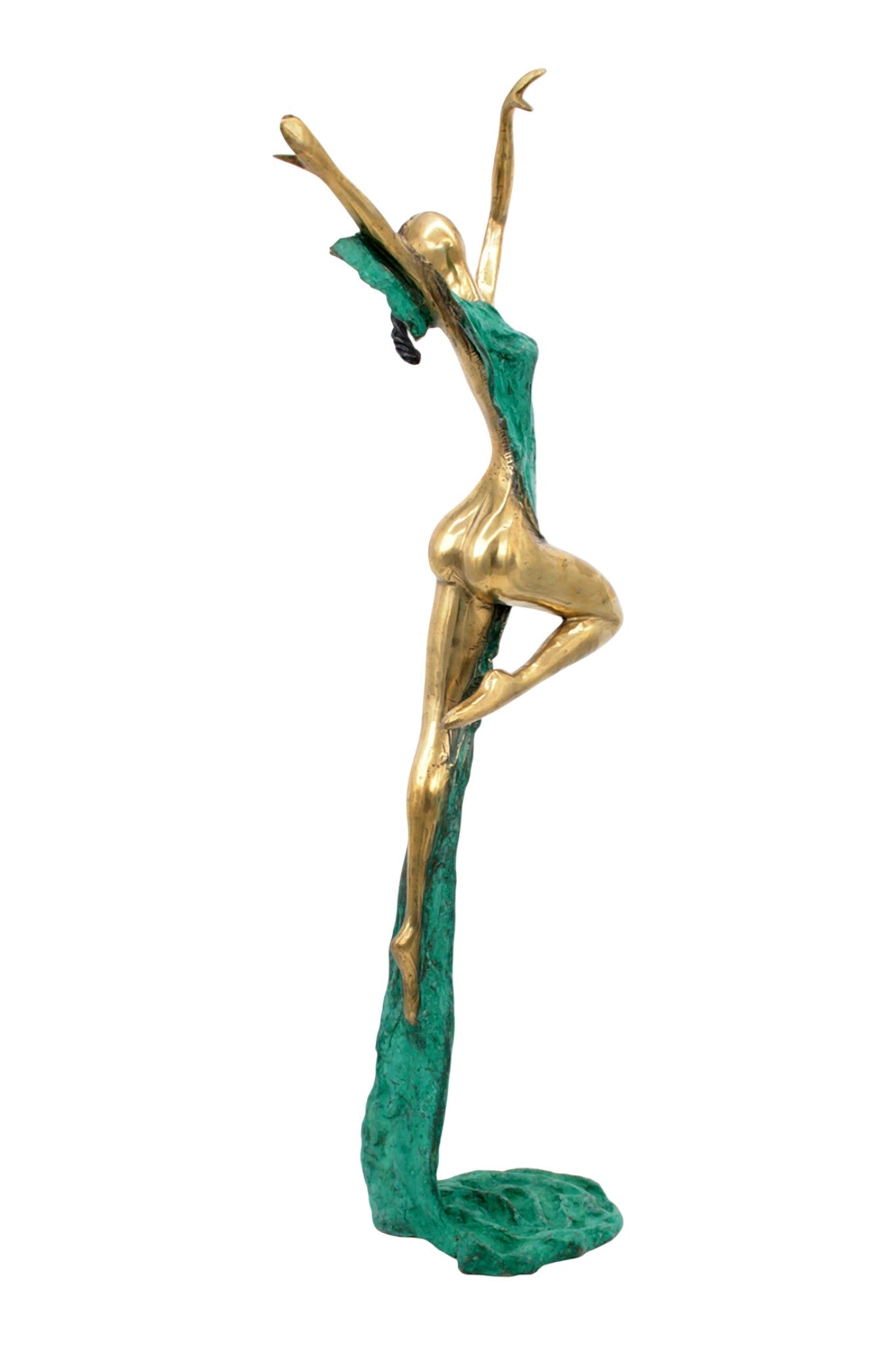 Bronze Issouf danseuse 70 cm vert n°1 