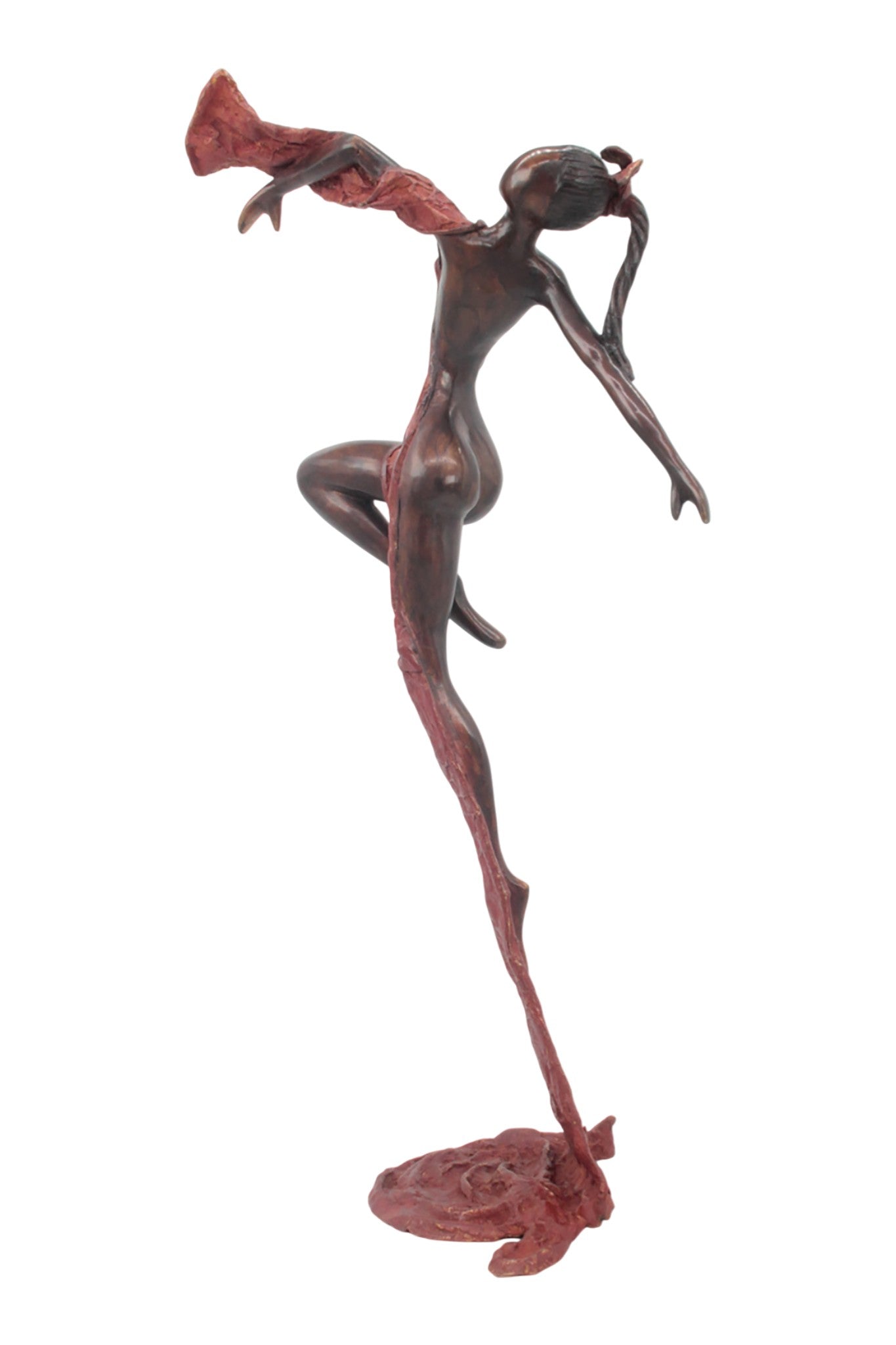 Bronze Issouf danseuse 70 cm rouge n°1 