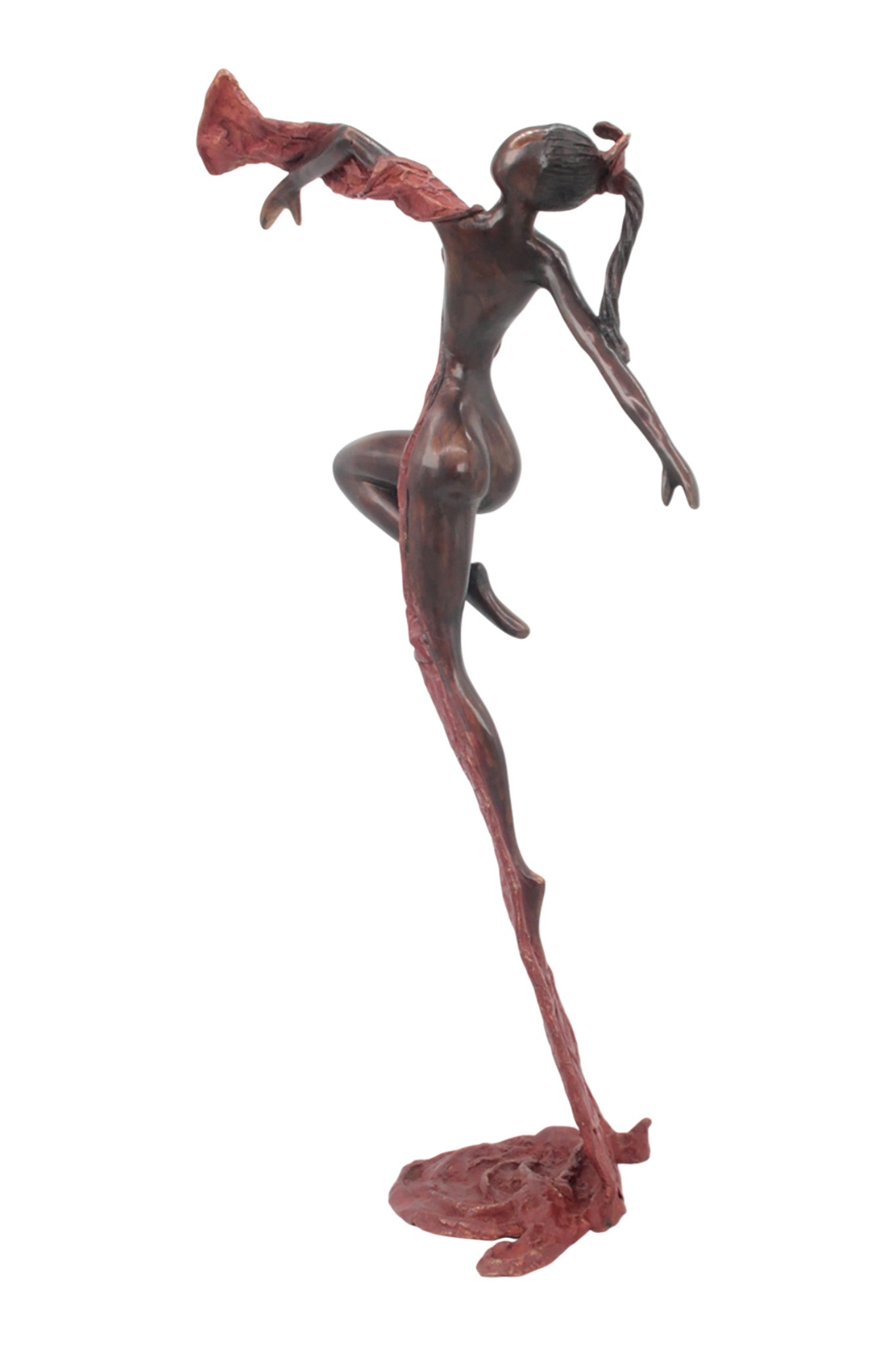 Bronze Issouf danseuse 70 cm rouge n°1 