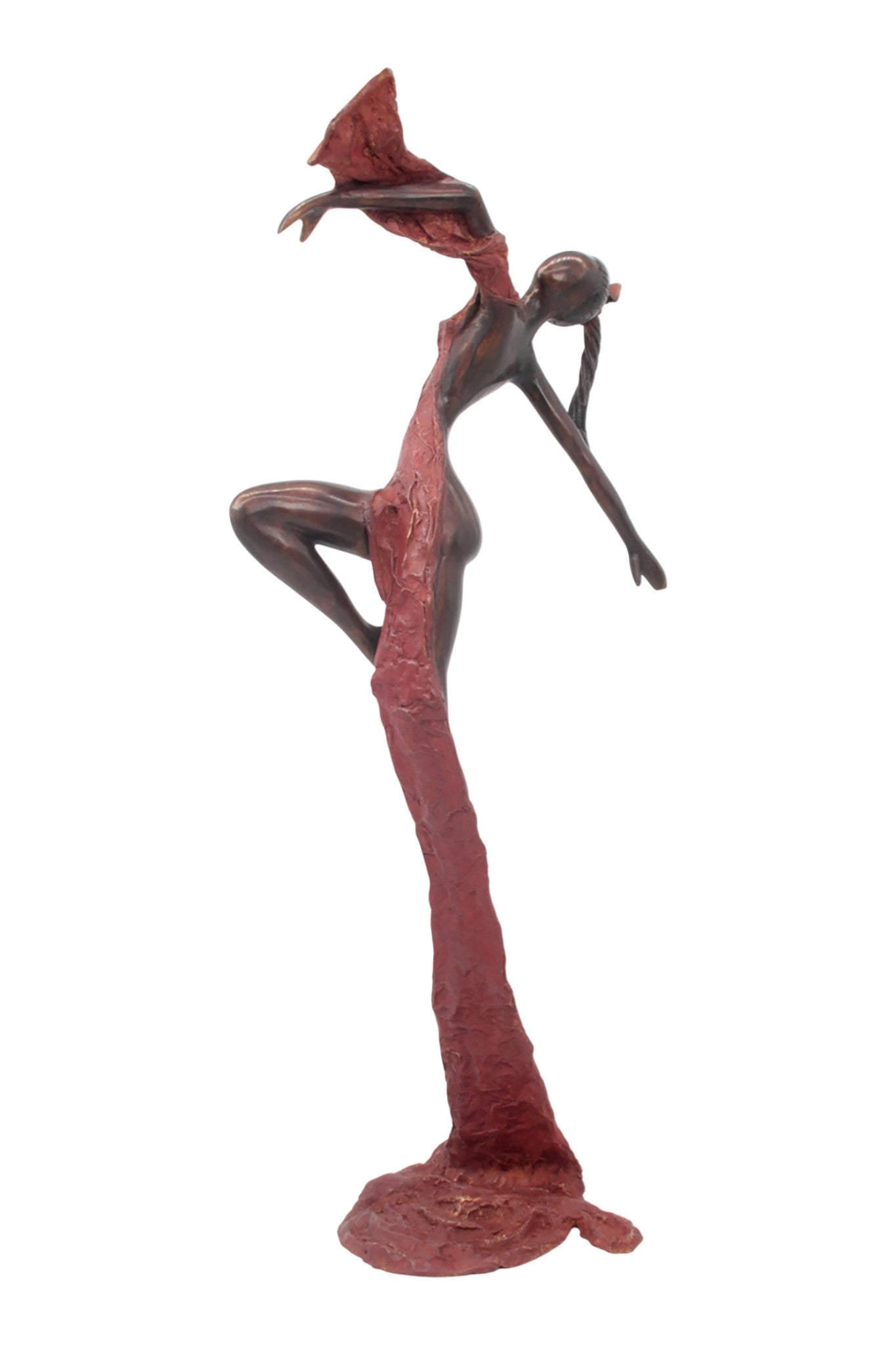Bronze Issouf danseuse 70 cm rouge n°1 
