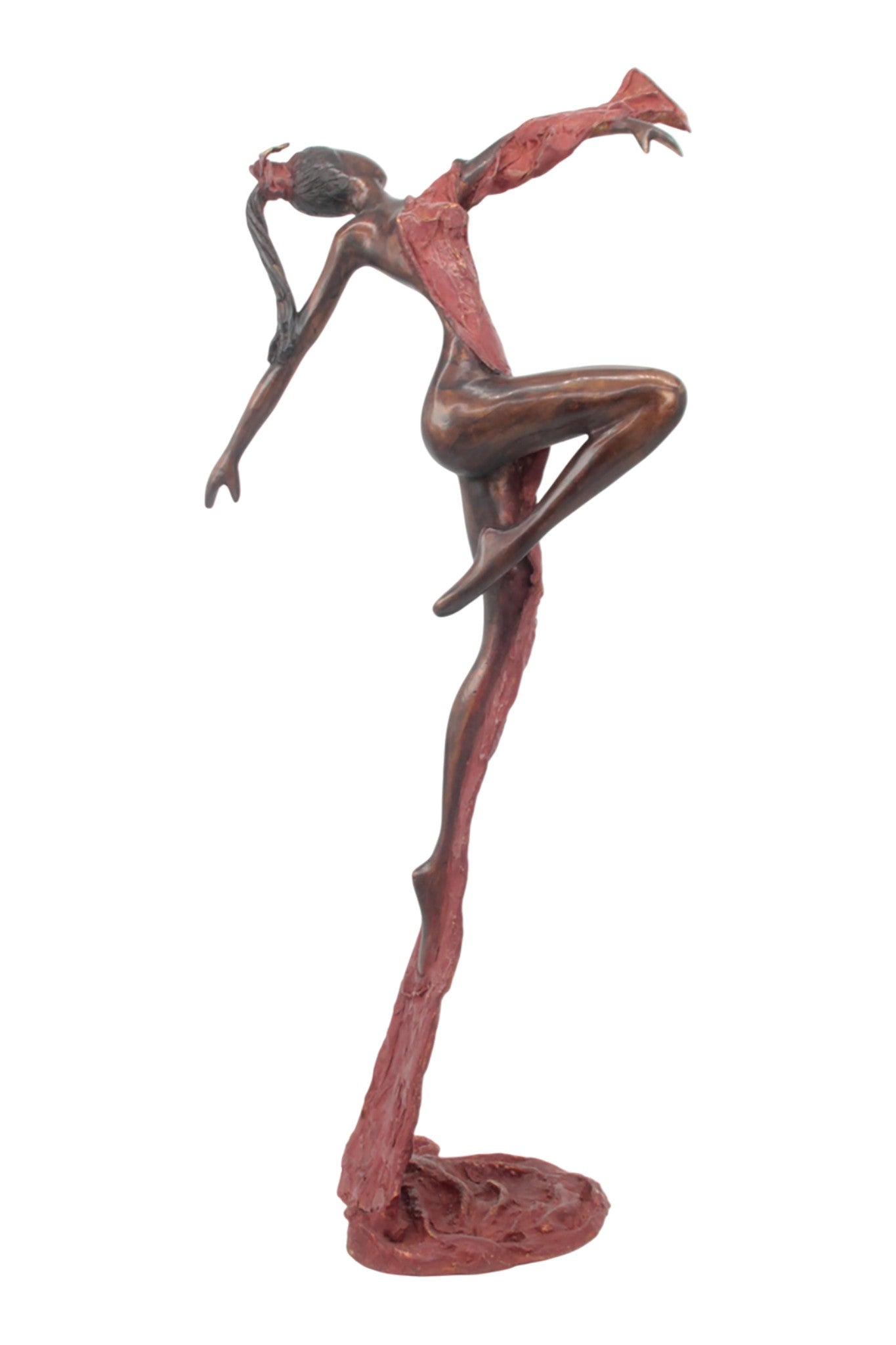 Bronze Issouf danseuse 70 cm rouge n°1 