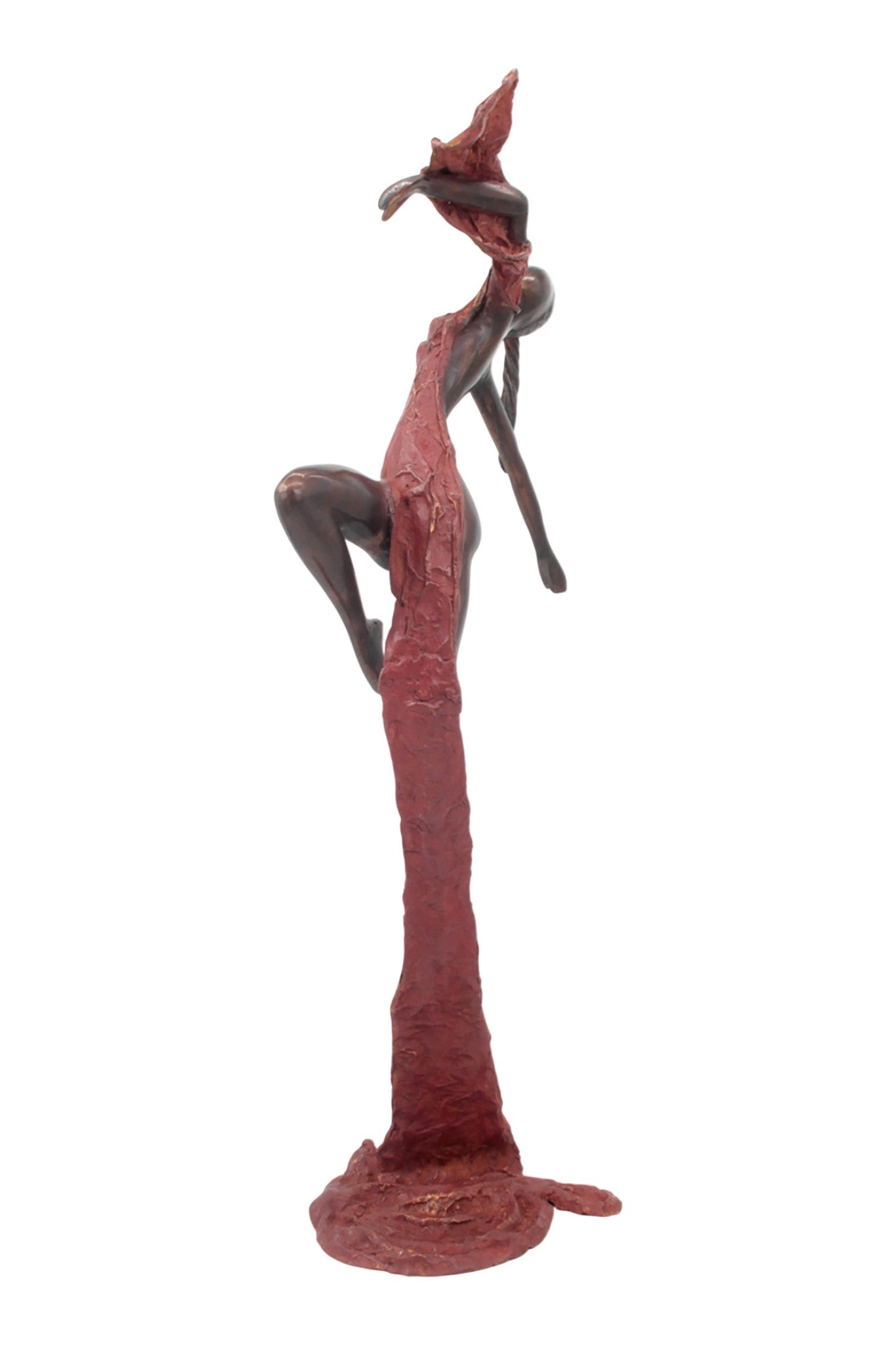 Bronze Issouf danseuse 70 cm rouge n°1 