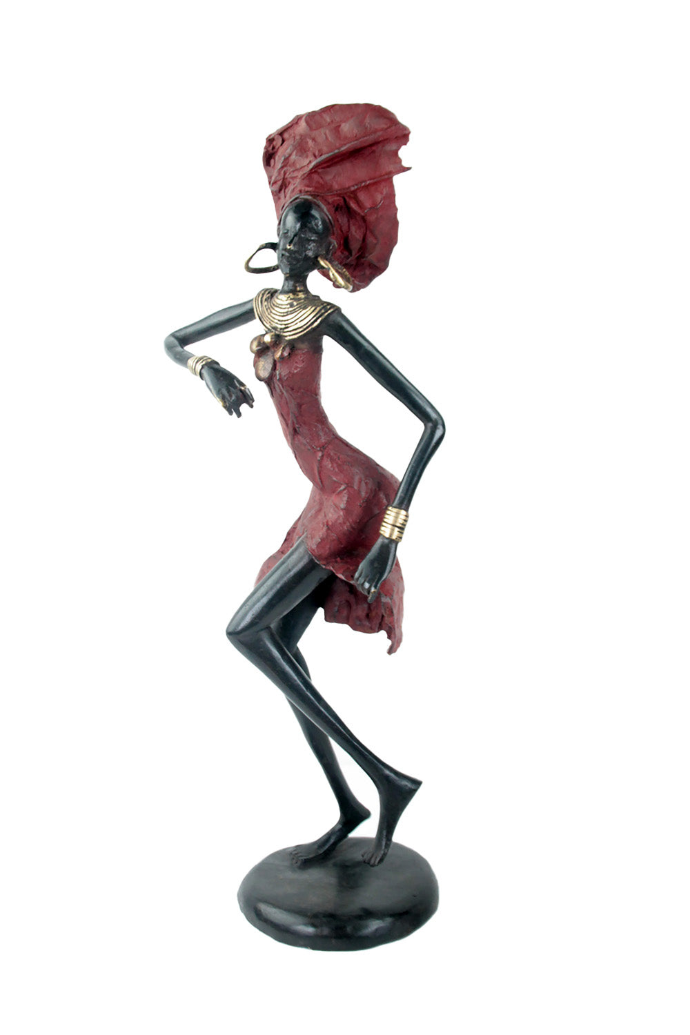 Bronze danseuse 50 cm rouge n°1 Bronzes d'Afrique