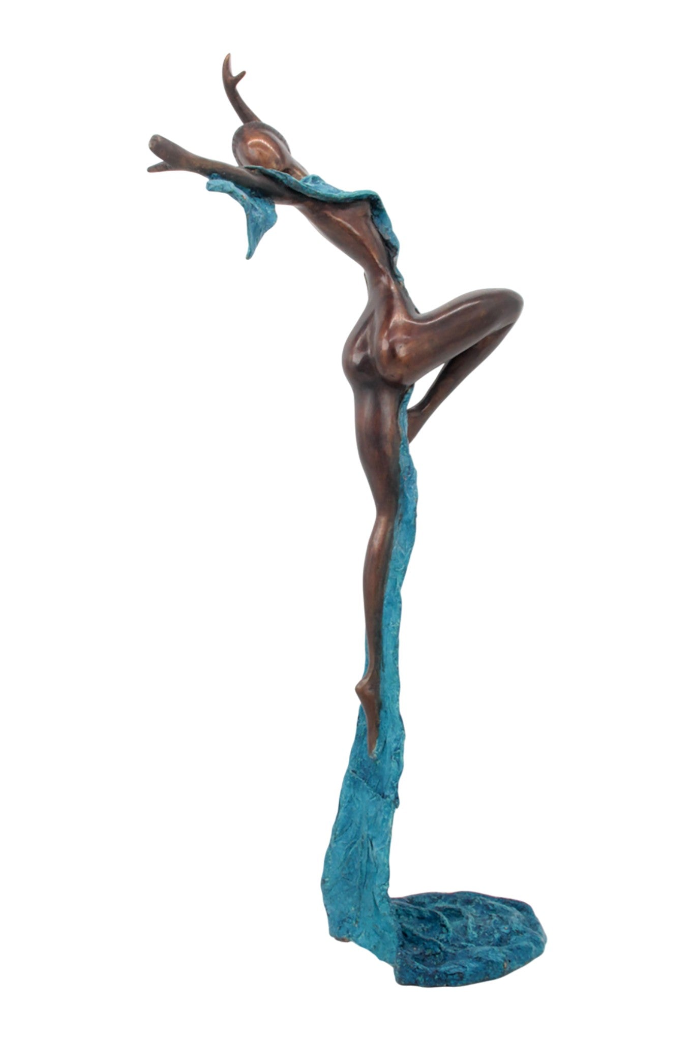 Bronze Issouf danseuse 70 cm bleu n°4 