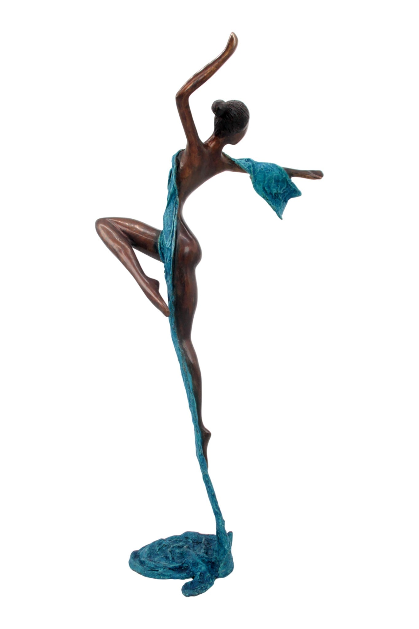 Bronze Issouf danseuse 70 cm bleu n°4 