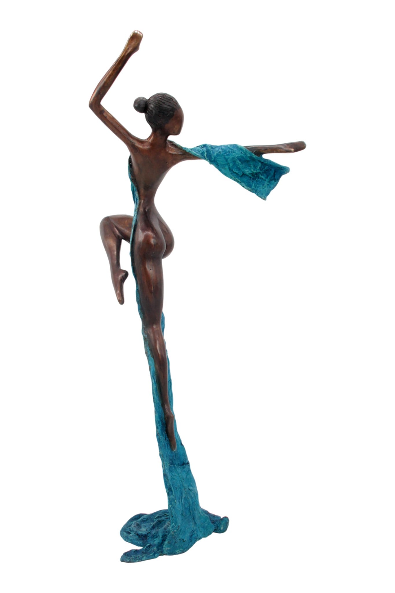 Bronze Issouf danseuse 70 cm bleu n°4 