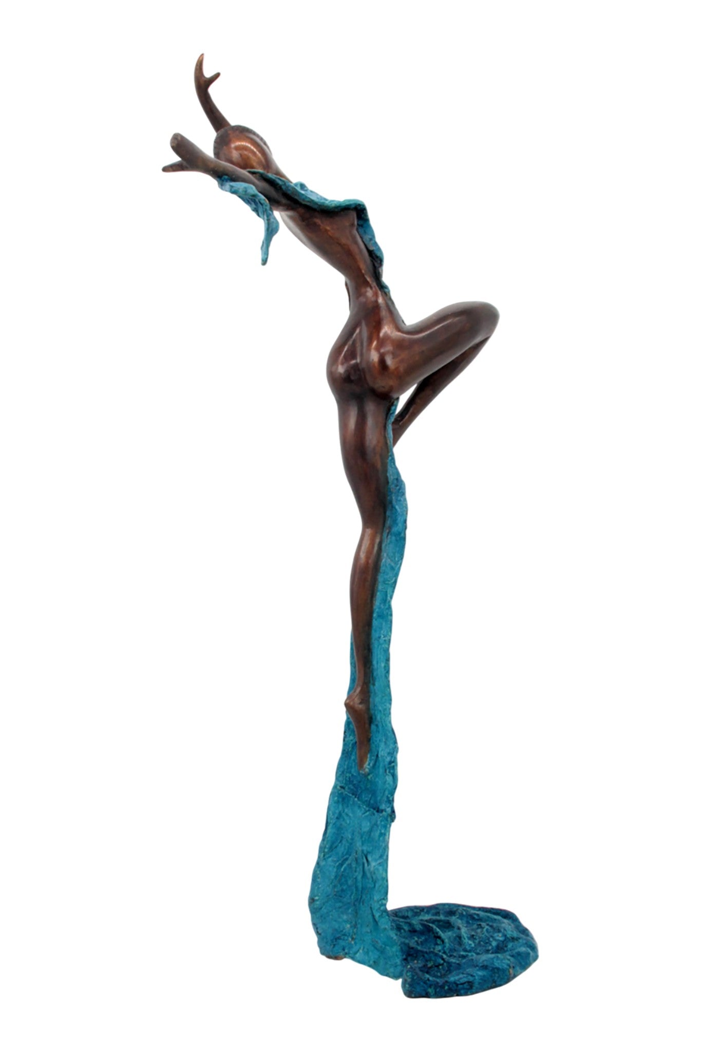 Bronze Issouf danseuse 70 cm bleu n°4 