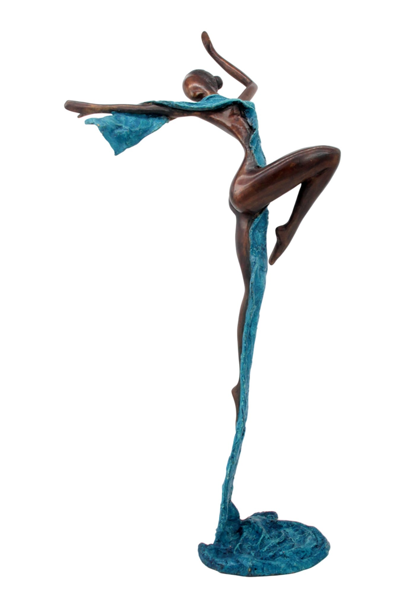 Bronze Issouf danseuse 70 cm bleu n°4 