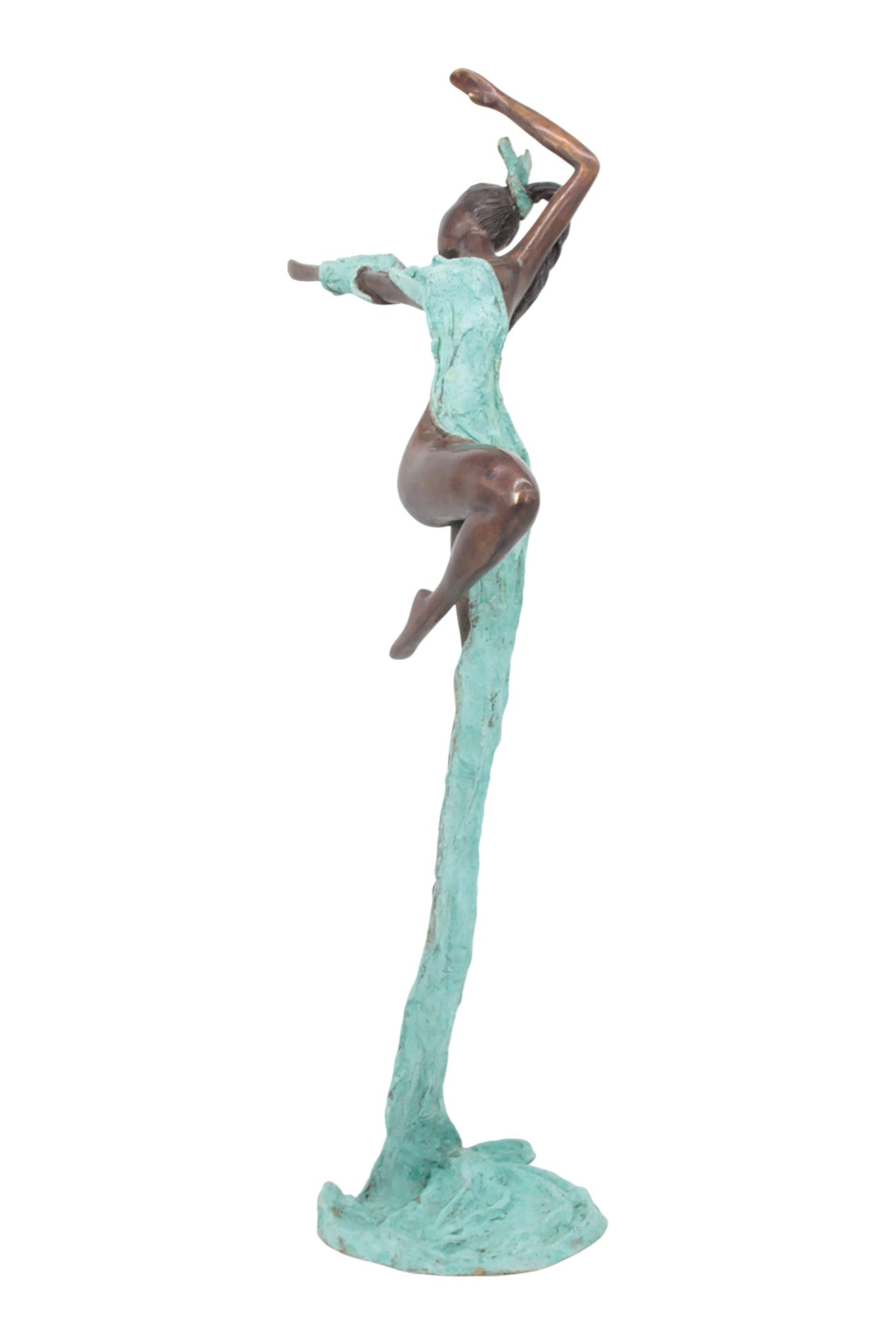 Bronze Issouf danseuse 70 cm turquoise n°2 