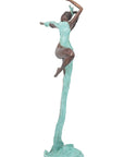 Bronze Issouf danseuse 70 cm turquoise n°2 