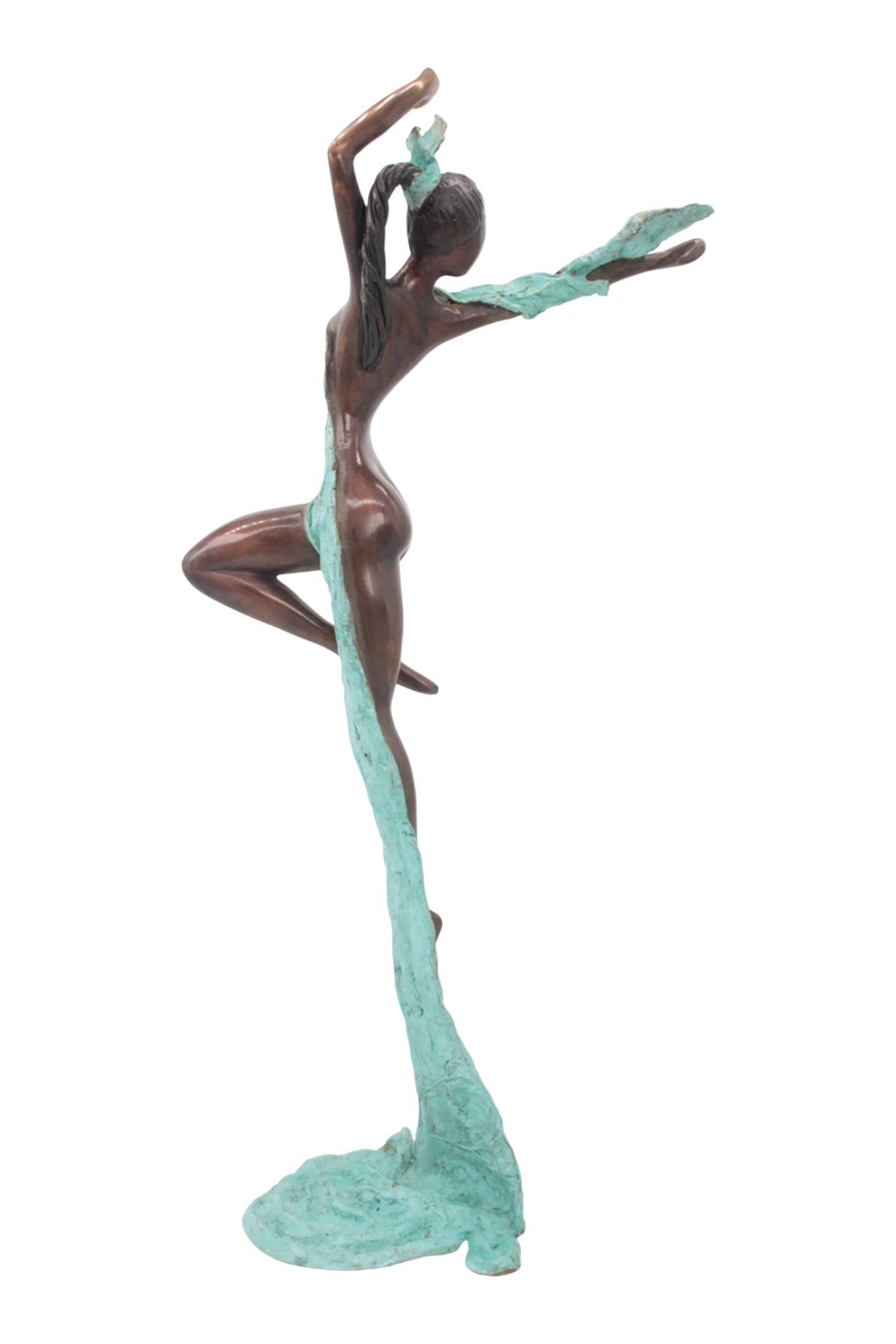 Bronze Issouf danseuse 70 cm turquoise n°2 