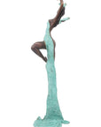Bronze Issouf danseuse 70 cm turquoise n°2 