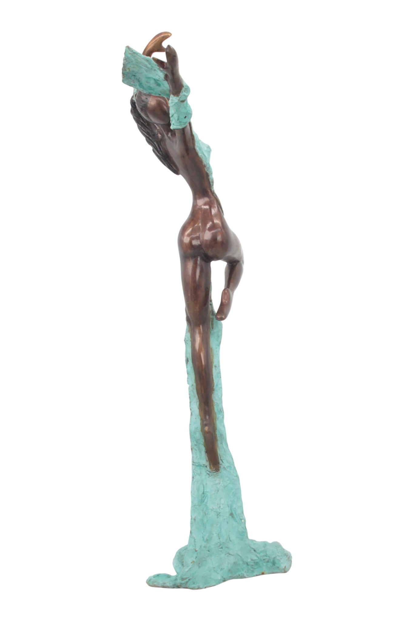 Bronze Issouf danseuse 70 cm turquoise n°2 