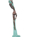 Bronze Issouf danseuse 70 cm turquoise n°2 
