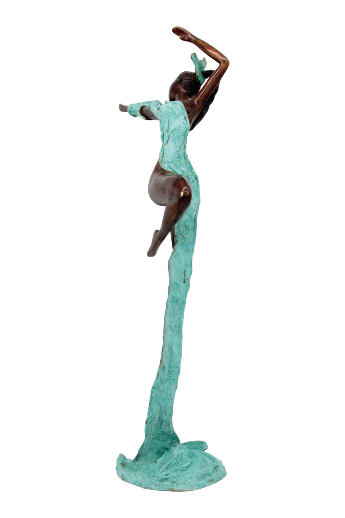 Bronze Issouf danseuse 70 cm turquoise n°2 