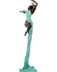 Bronze Issouf danseuse 70 cm turquoise n°2 