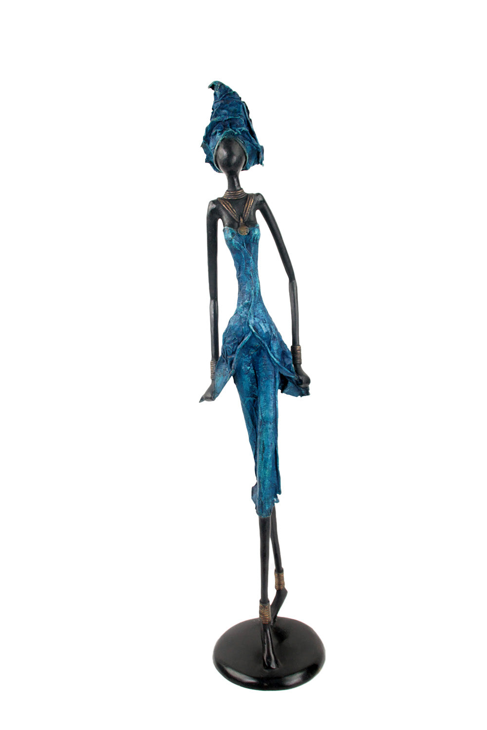 Bronze Issouf 70 cm bleu n°3 Bronzes d'Afrique