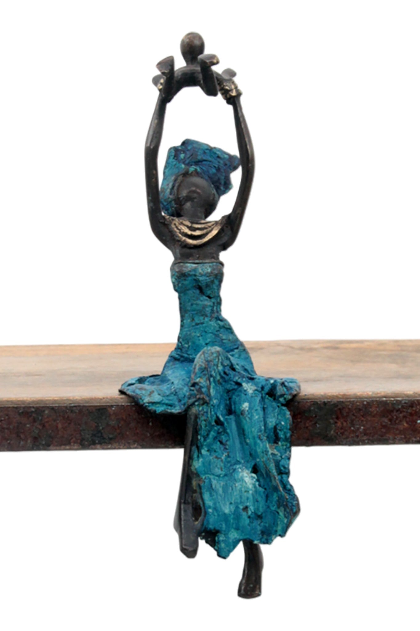 Bronze assis 15 cm bleu n°9 