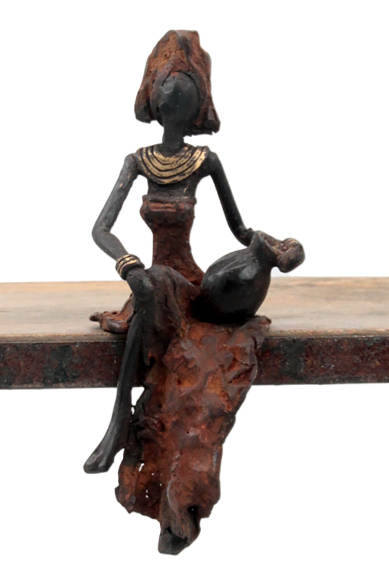 Bronze assis 15 cm marron n°3 